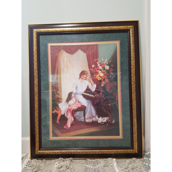Home Interiors "Piano Lessons" 1978 Litho Print Signed Di Giamoco 33.5x27 Inches - Picture 8 of 8
